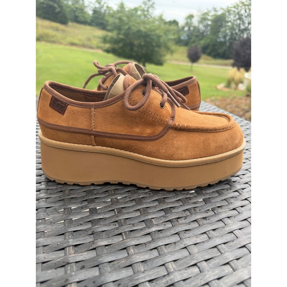 UGG W Cityfunc Shoe Chestnut Suede Platform Lace Up 1158264 Womens 9.5 NEW